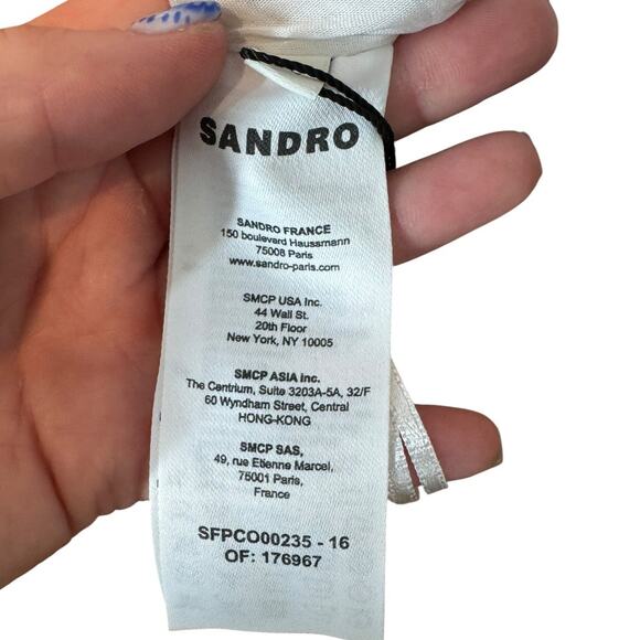 NWT Sandro Knotted Floral Print Jumpsuit Beige‎ Linen Blend FR 40 / US 8 Summer - Picture 11 of 13